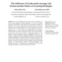 The influence of Grade point Average and Socioeconomic Status on Learning Strategies